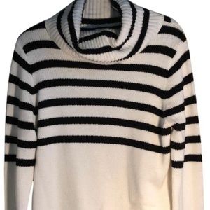 J. Crew Ivory and Black Sweater Stripe Wool Sweater Size XS